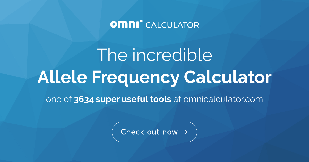 Allele Frequency Calculator Carrier Frequency