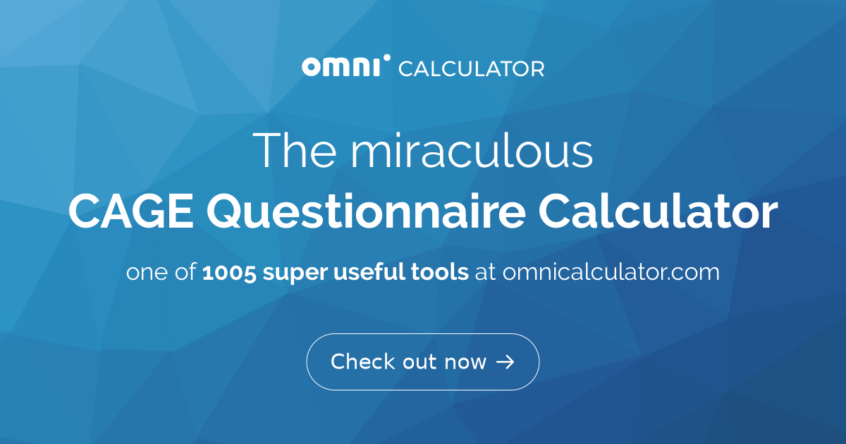 CAGE Questionnaire Calculator Alcohol Screening Omni