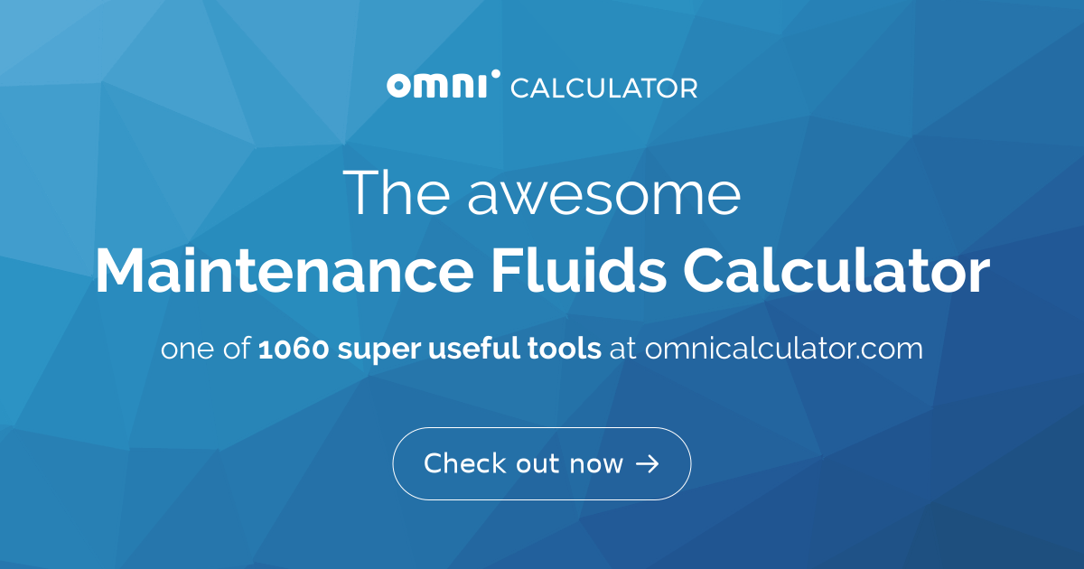 maintenance fluid calculator peds