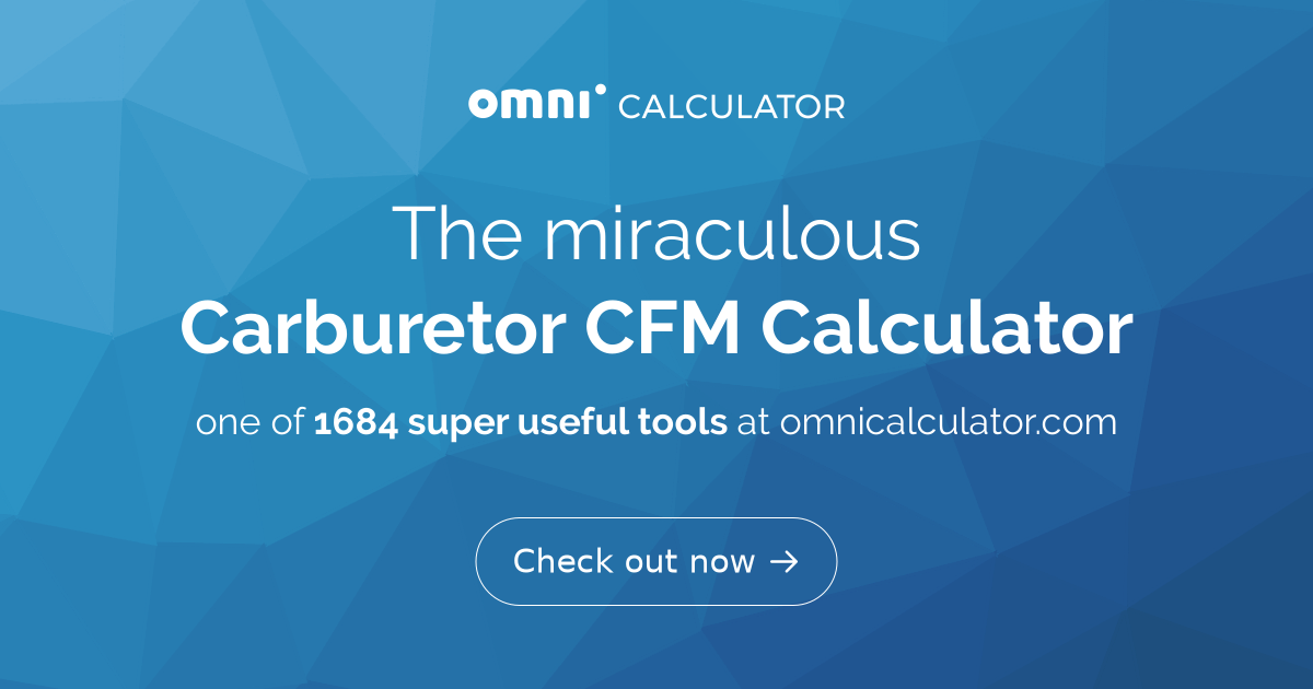 Carburetor CFM Calculator Find Your Carb Size