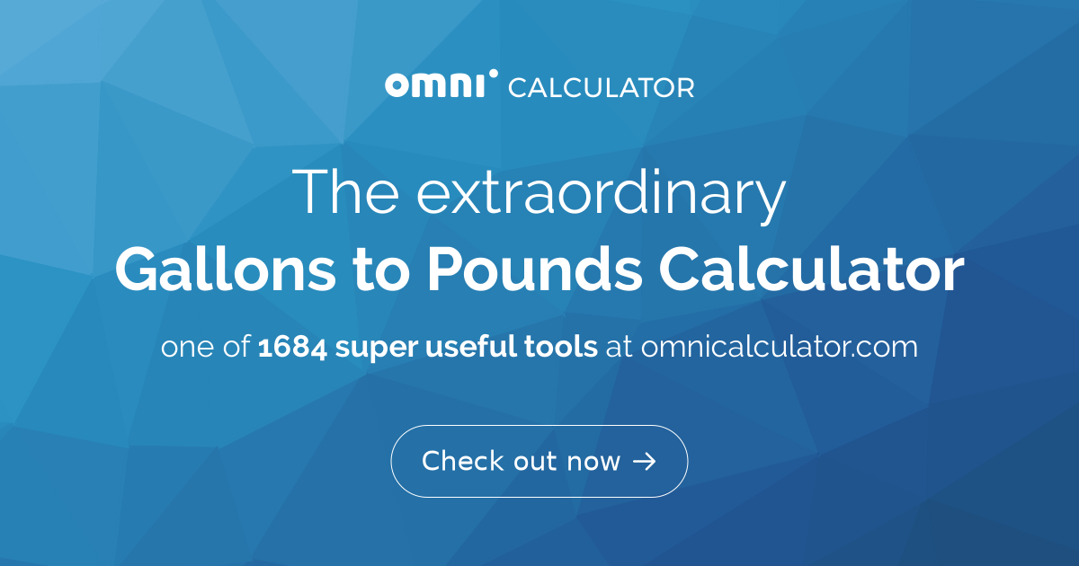 Gallons To Pounds Conversion Chart