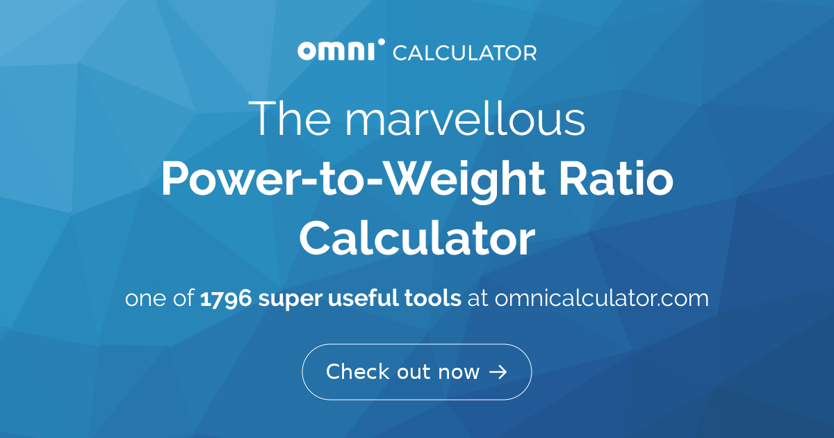 PowertoWeight Ratio Calculator