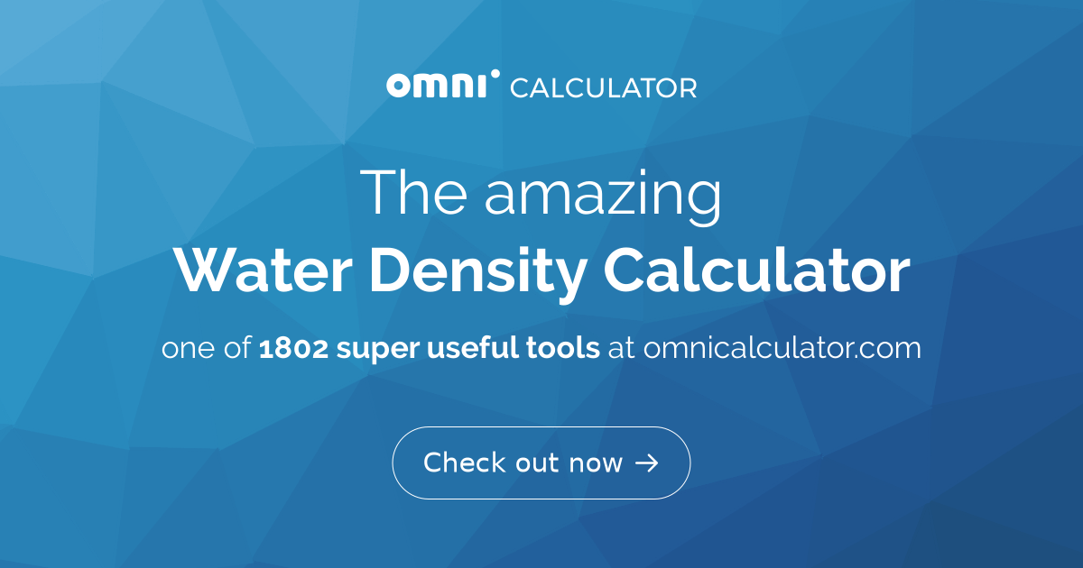 water density calculator