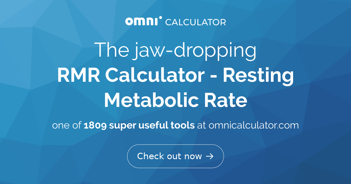 Rmr Calculator Resting Metabolic Rate Calculator