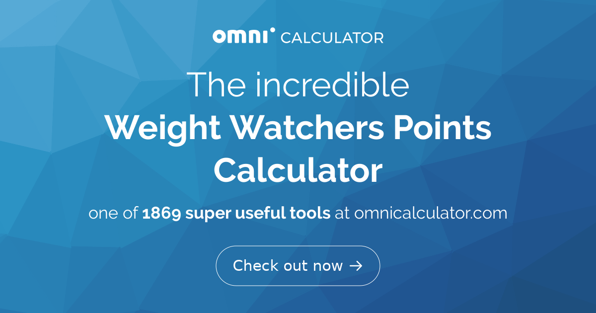 Weight Watchers Points Calculator