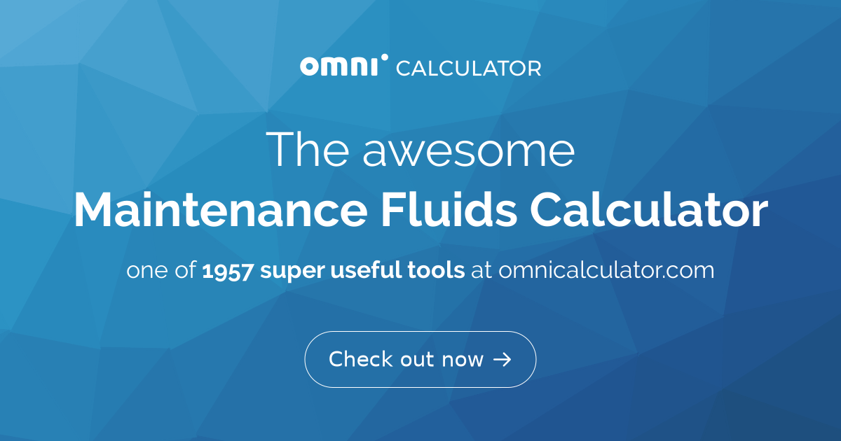 Maintenance Fluids Calculator 421 Rule