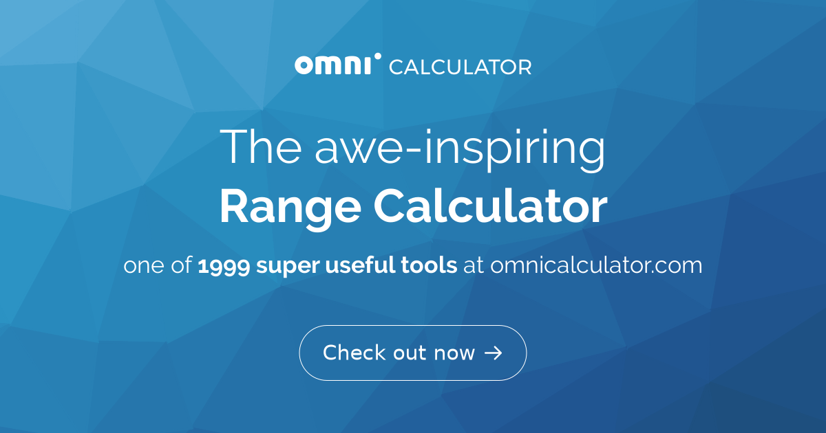 range of data set calculator