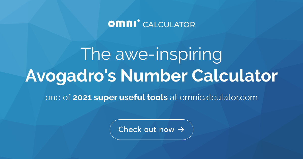 avogadro's hypothesis calculator