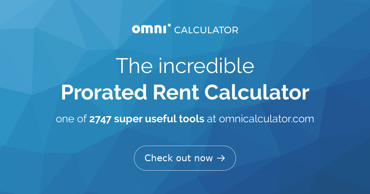 Prorated Rent Calculator Meaning