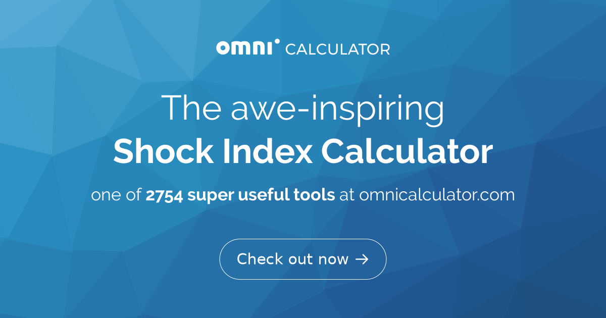 Shock Index Calculator Shock Index formula