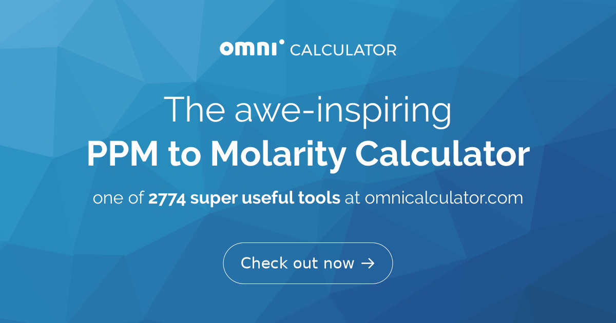 ppm-to-molarity-calculator