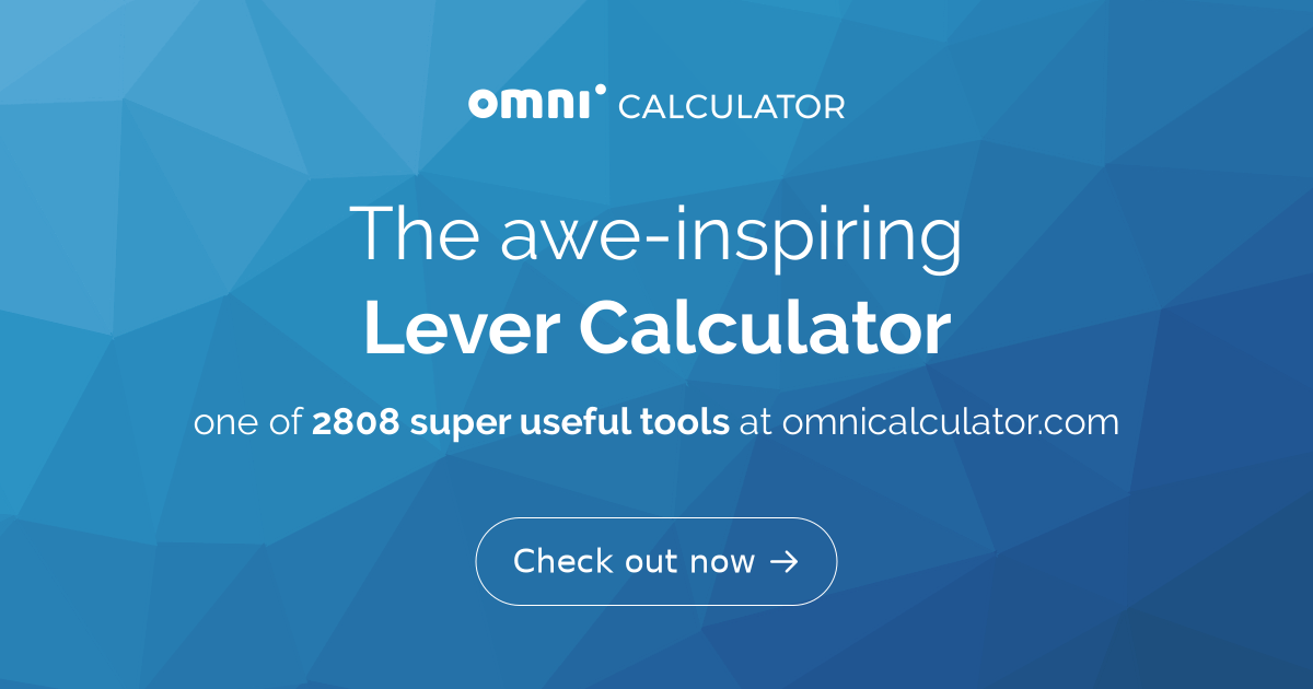 Lever Calculator Mechanical Advantage