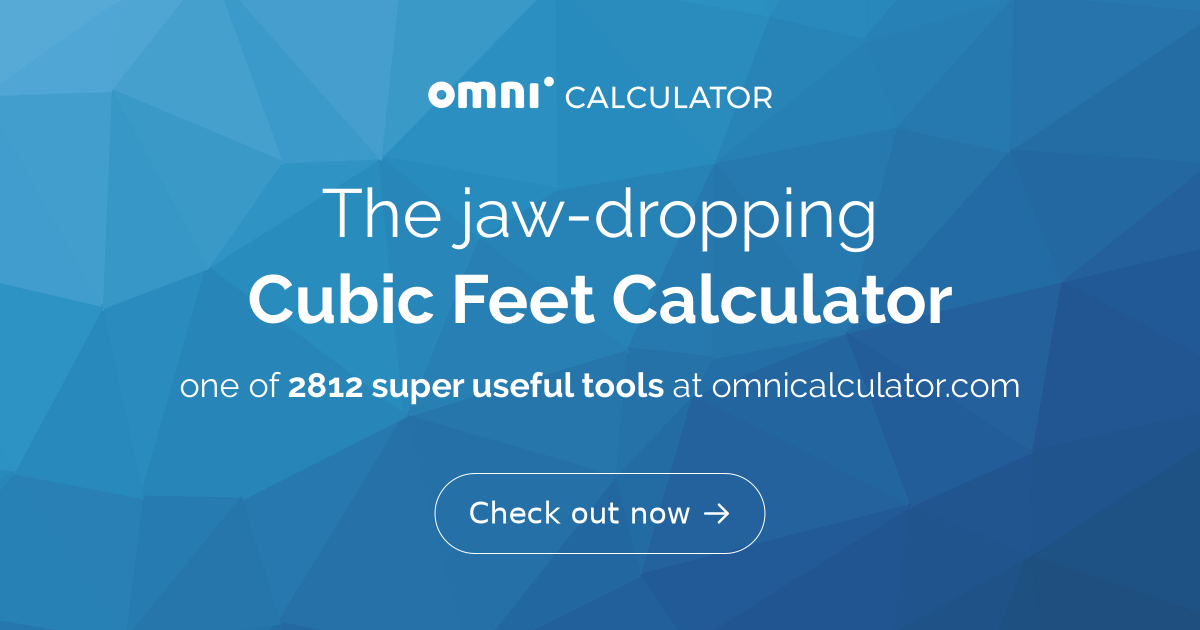 Cubic Feet Calculator | Cubic Feet from Inches