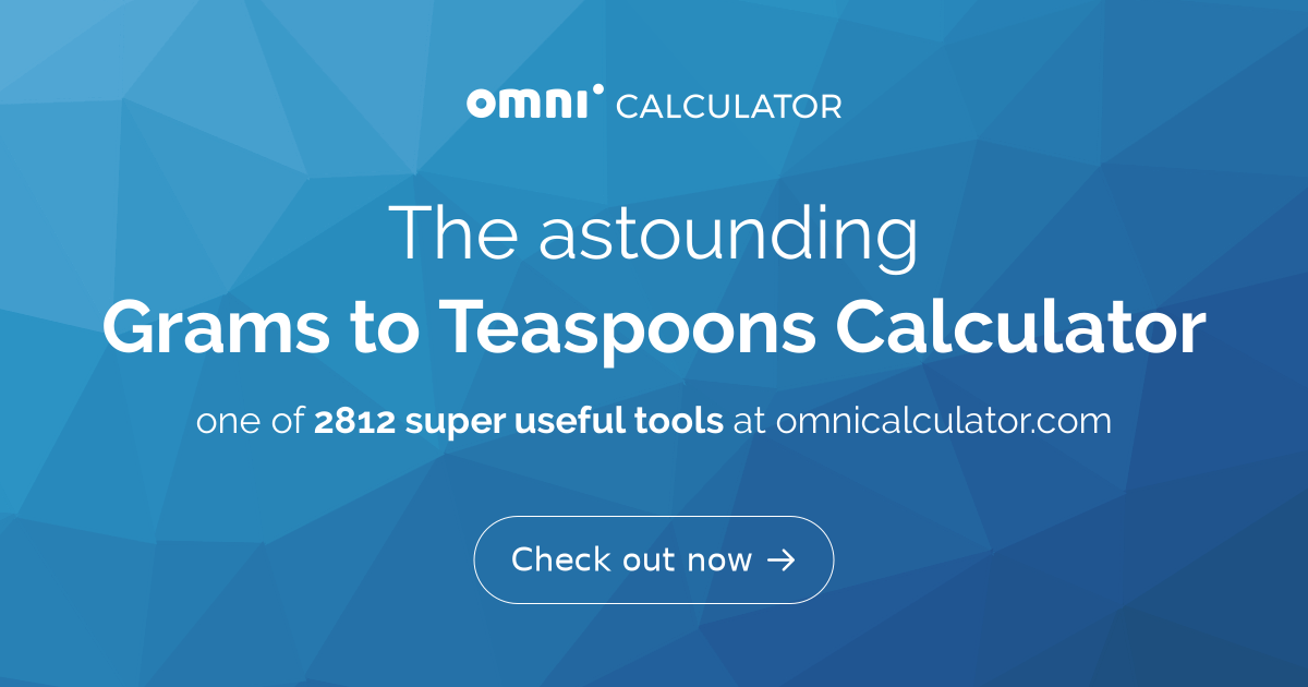 Grams to Teaspoons Calculator. Sugar, Salt & Others