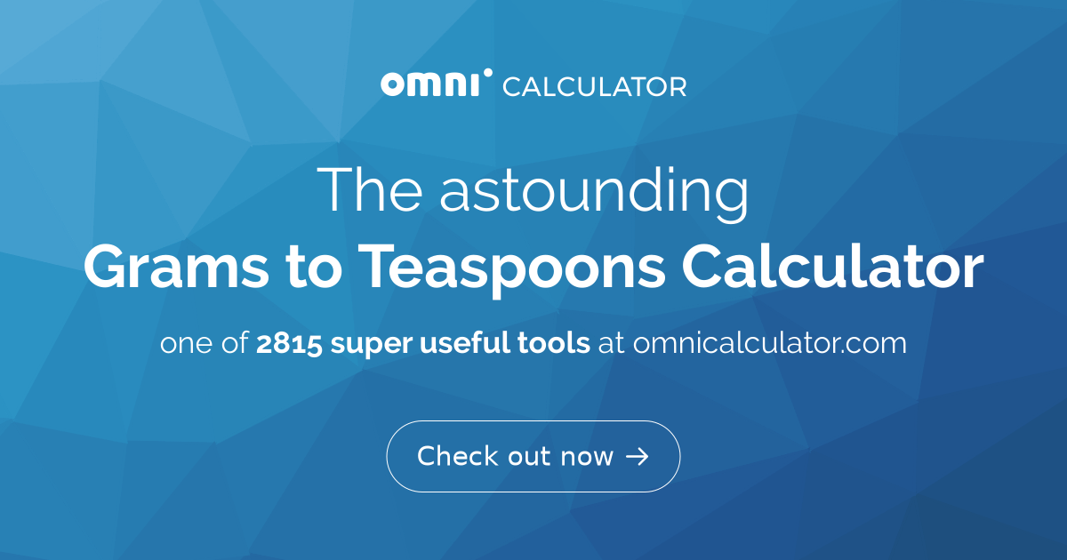 Grams to Teaspoons Calculator. Sugar, Salt & Others