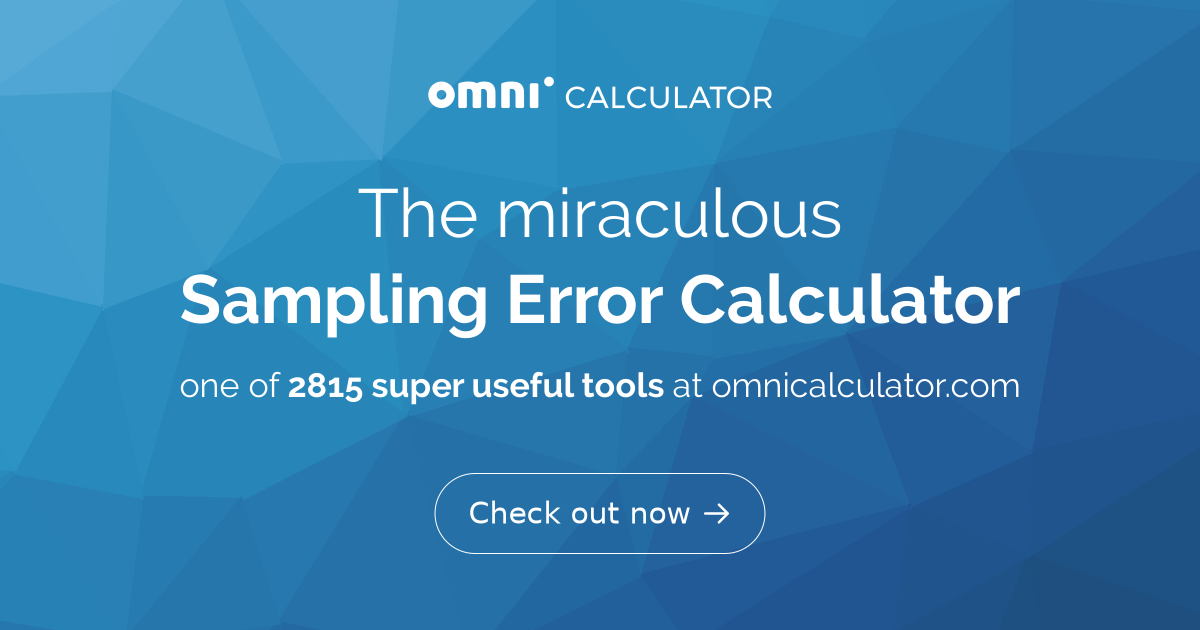 Sampling error calculator