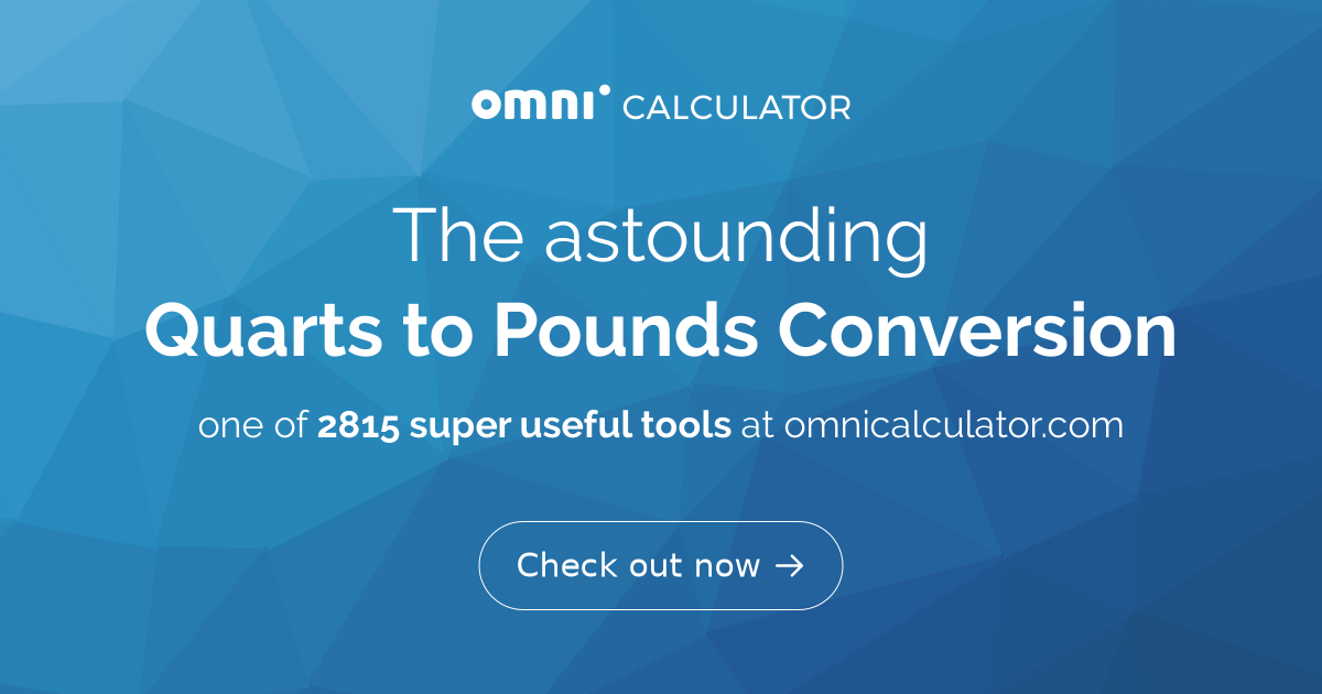 Quarts to Pounds Conversion