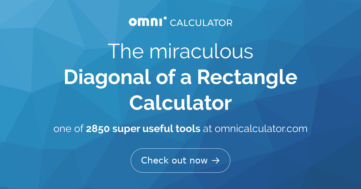 diagonal of rectangle calculator square root