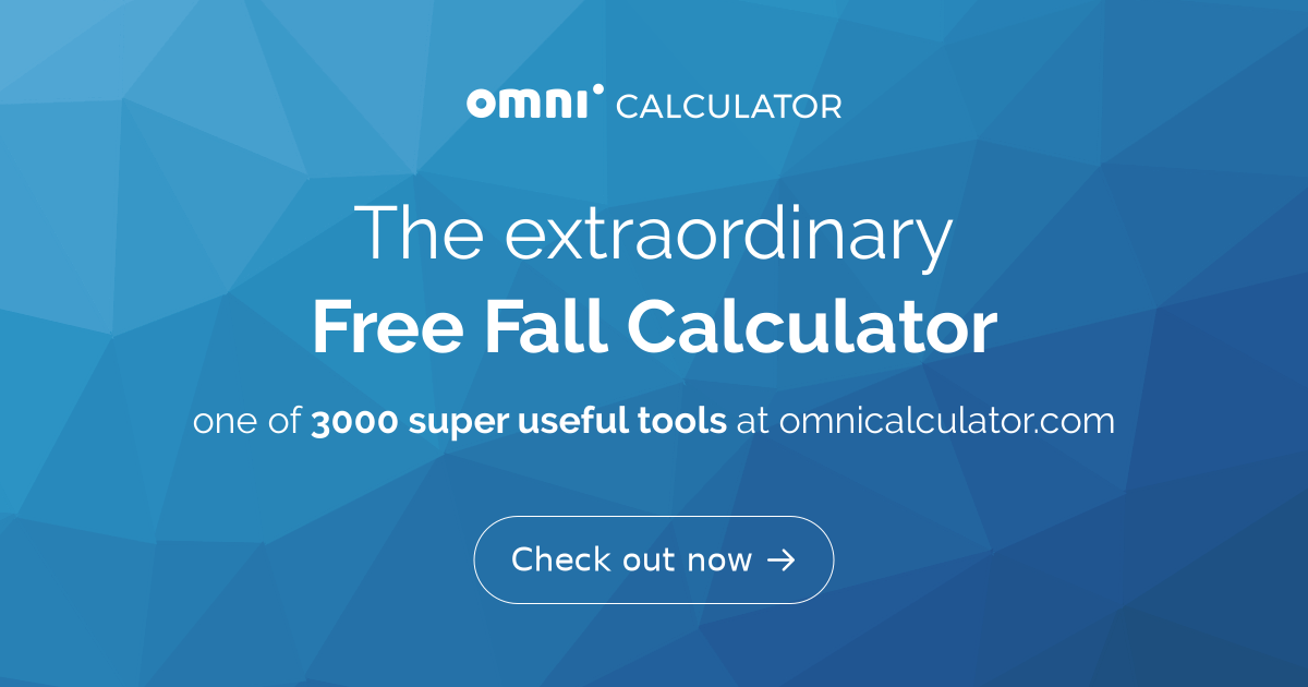 free fall equation calculator