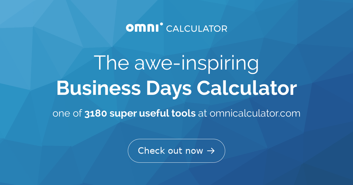 Business Days Calculator for a Given Interval