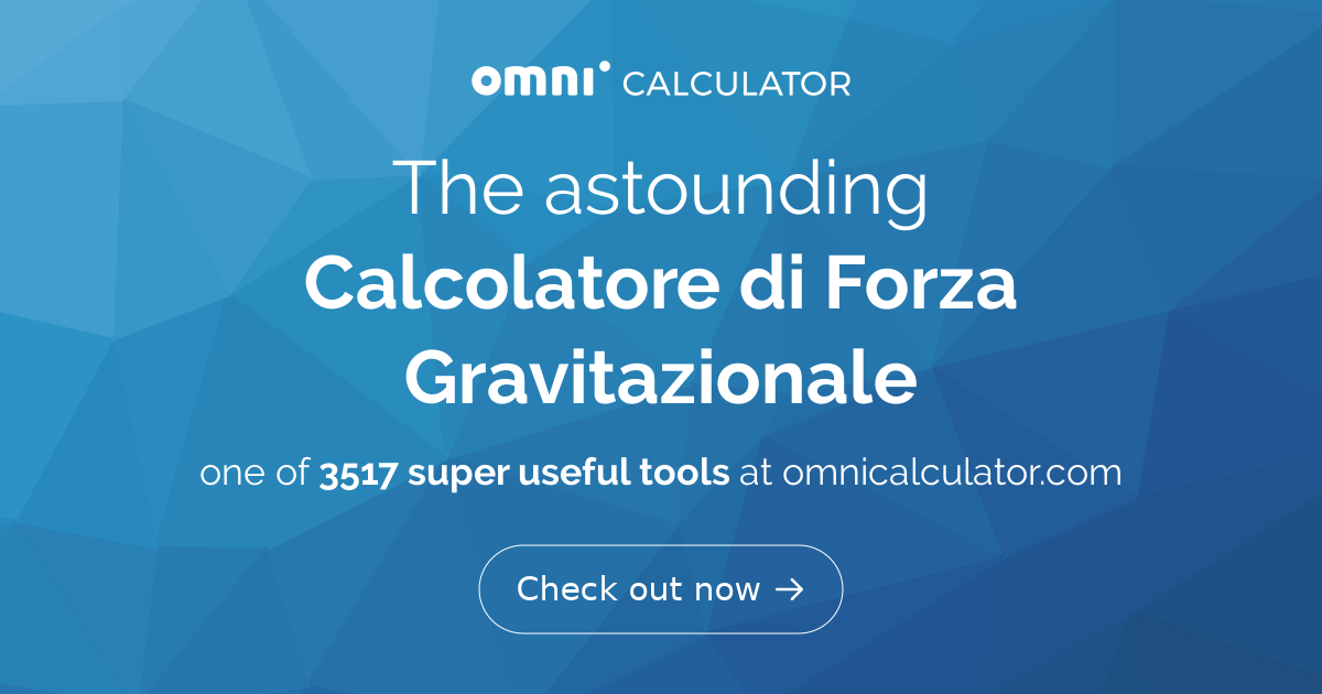 Equazione della forza gravitazionale