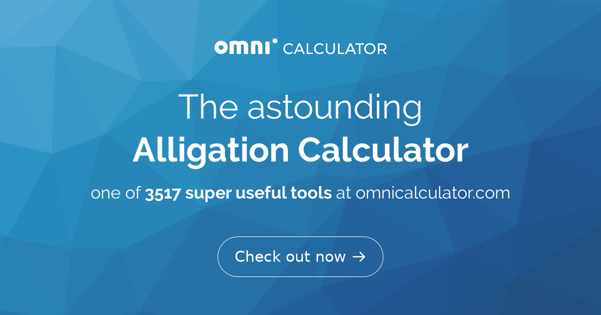 Alligation Calculator