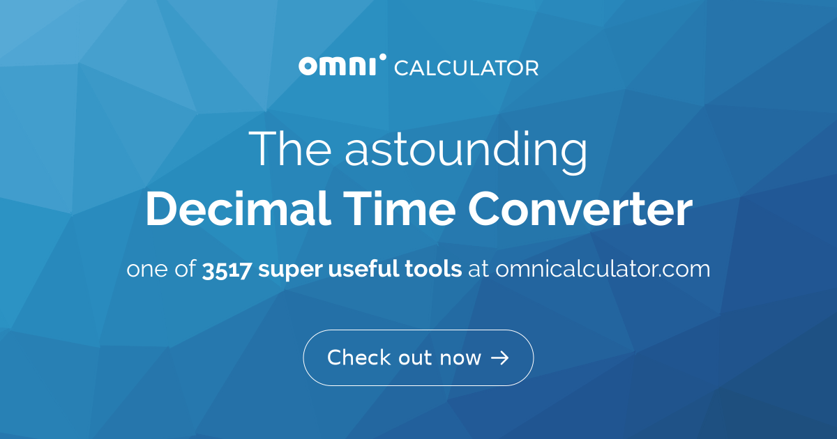 converting clock time to decimal
