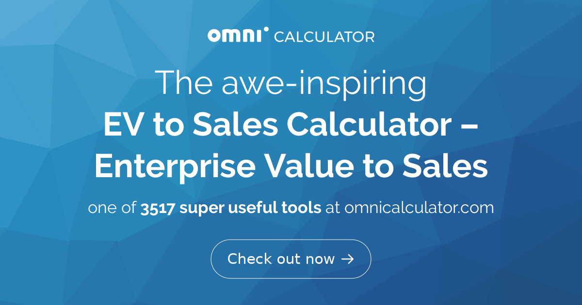 EV To Sales Calculator | Enterprise Value To Sales