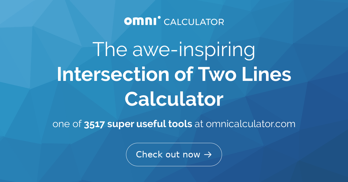 find intersection of 2 lines calculator