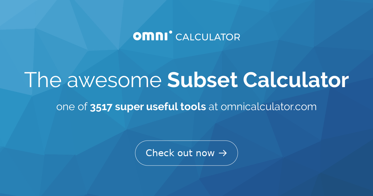 Subset Calculator | Definition | Examples