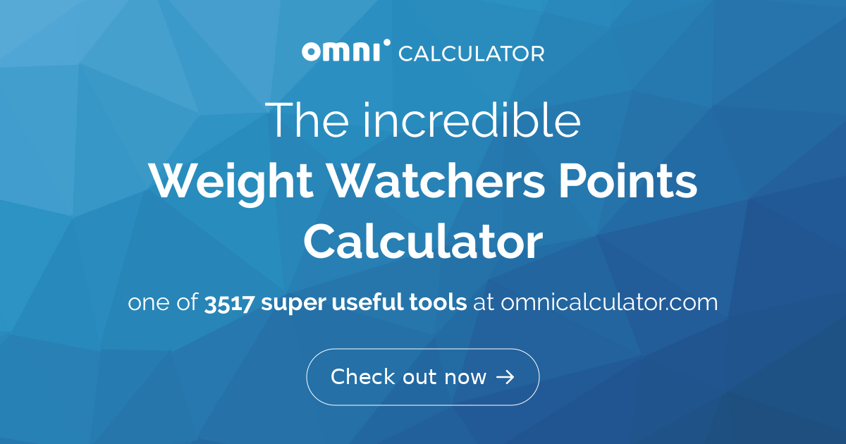 Weight Watchers Points Calculator