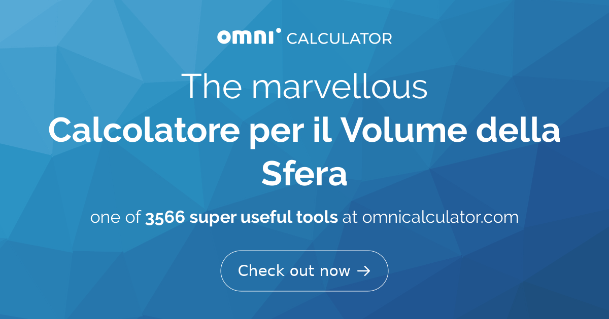 Calcolatore per il Volume della Sfera