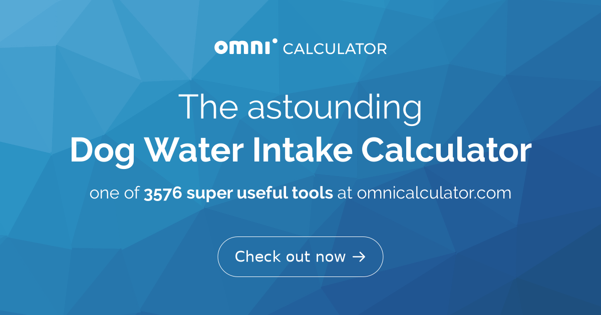 Dog Water Calculator - Nom Nom