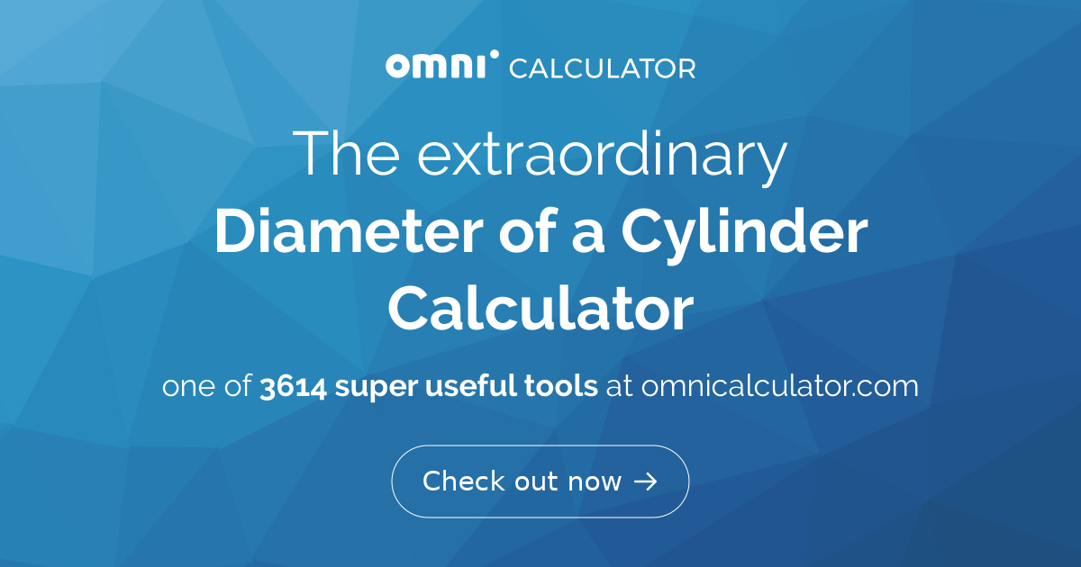 Diameter of a Cylinder Calculator