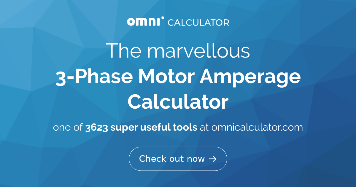 3 phase discount motor amps calculation