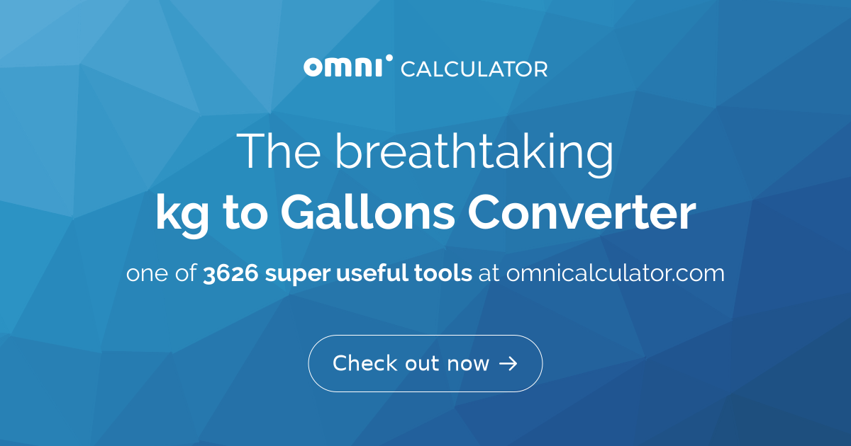 Kilograms per outlet gallon