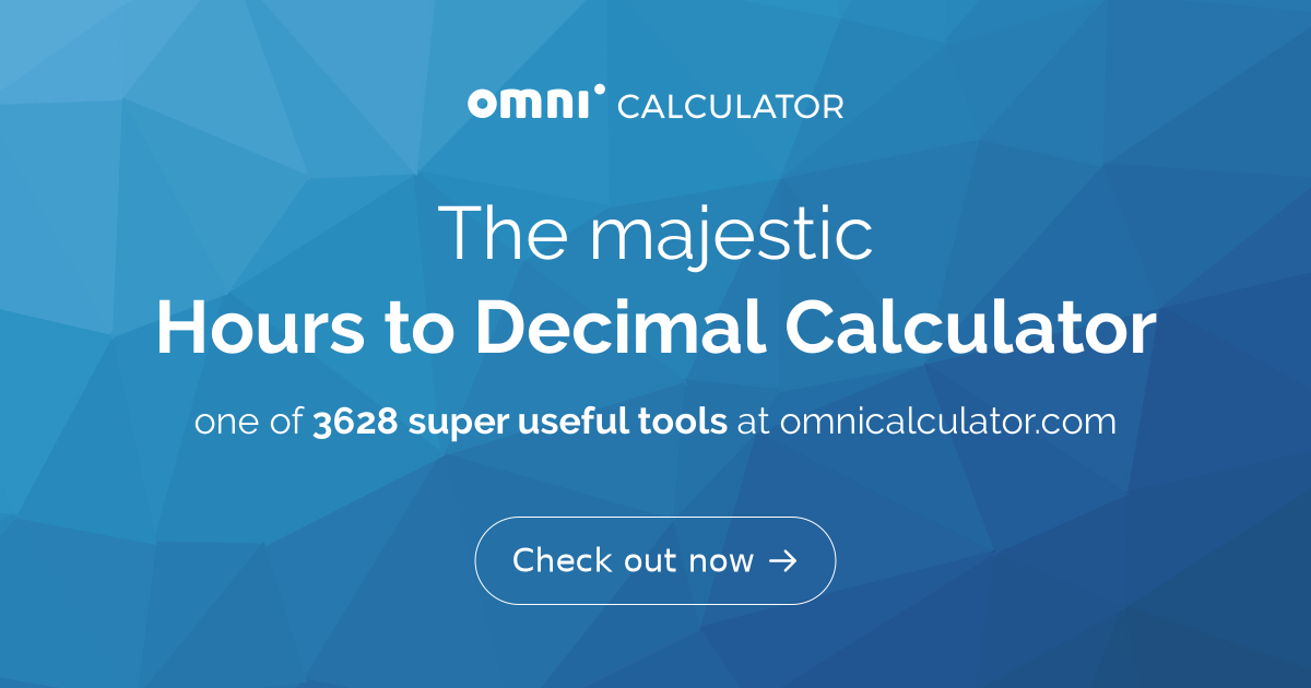 Decimal calculator for outlet time