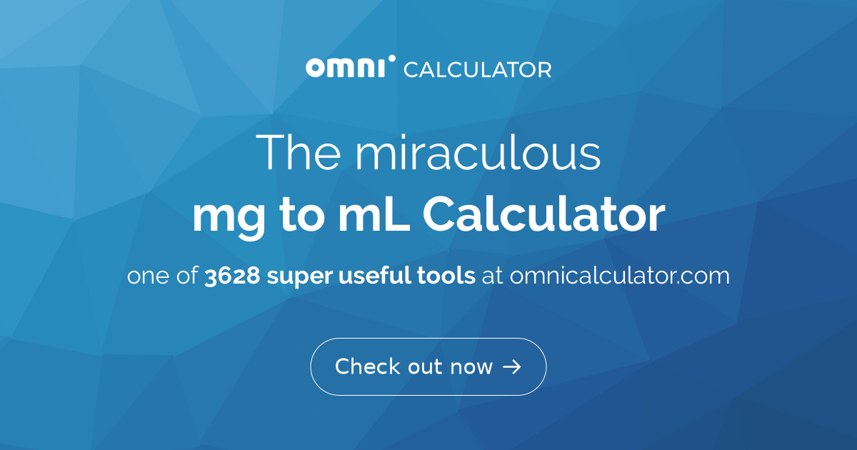 Milligram milliliter shop conversion calculator