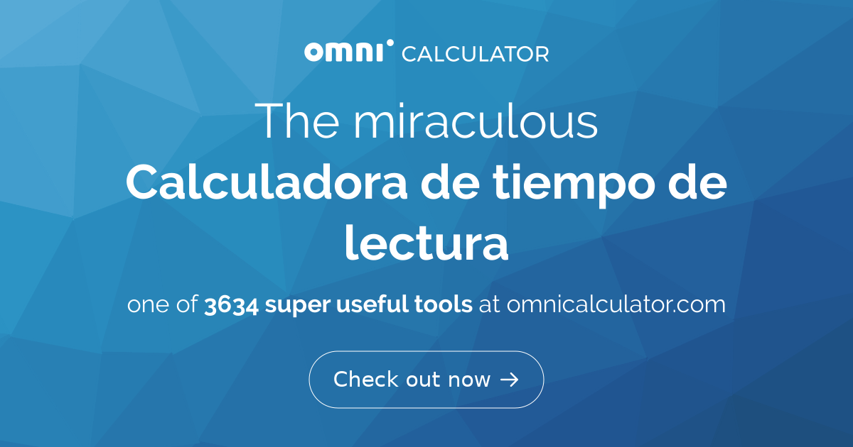 Calculadora de tiempo de lectura