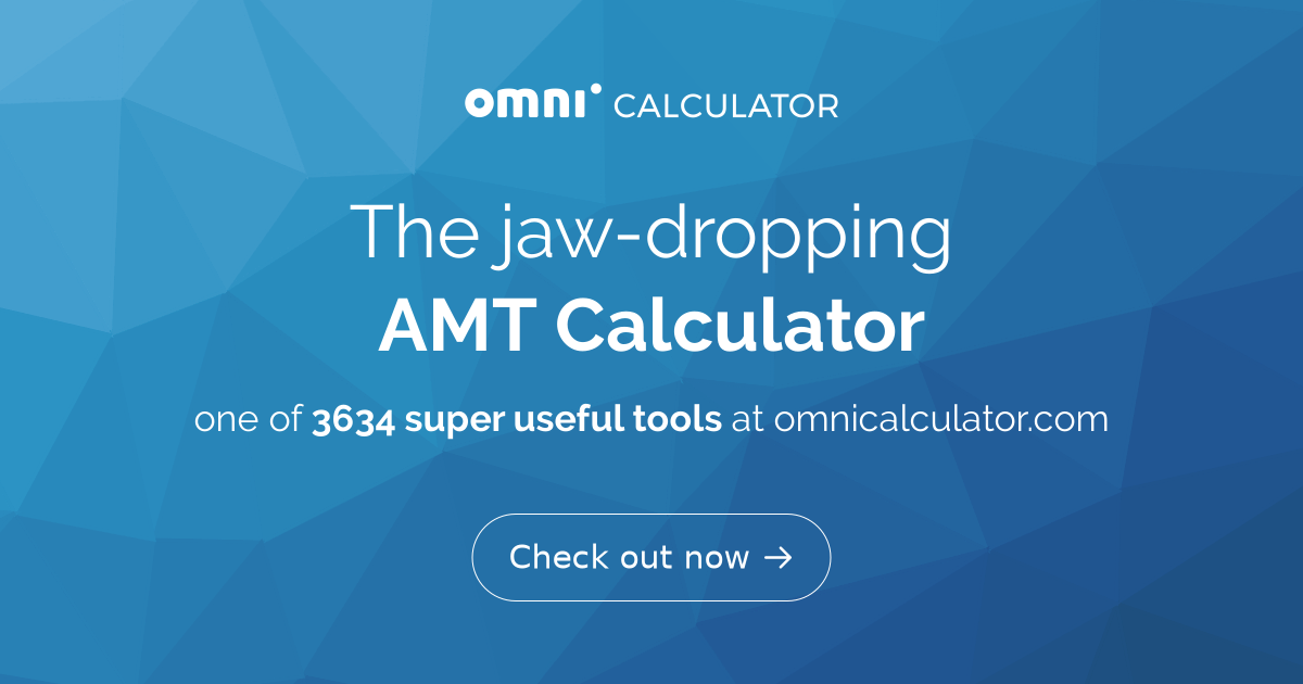 AMT Calculator Alternative Minimum Tax