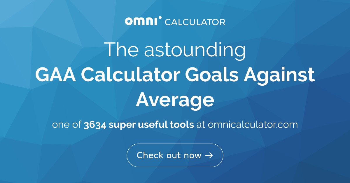 GAA Calculator (Goals Against Average)