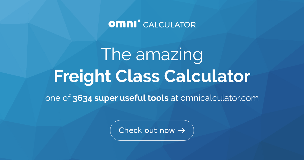 Freight class store calculator