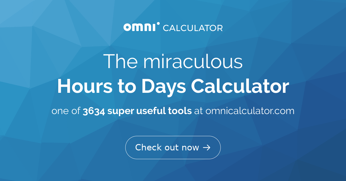 Hours to Days Calculator