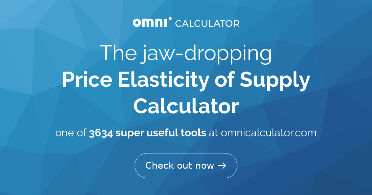 Price Elasticity of Supply Calculator