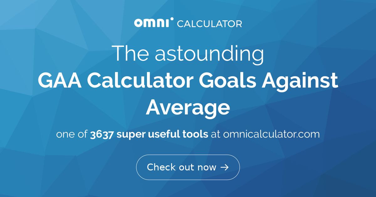 GAA Calculator (Goals Against Average)
