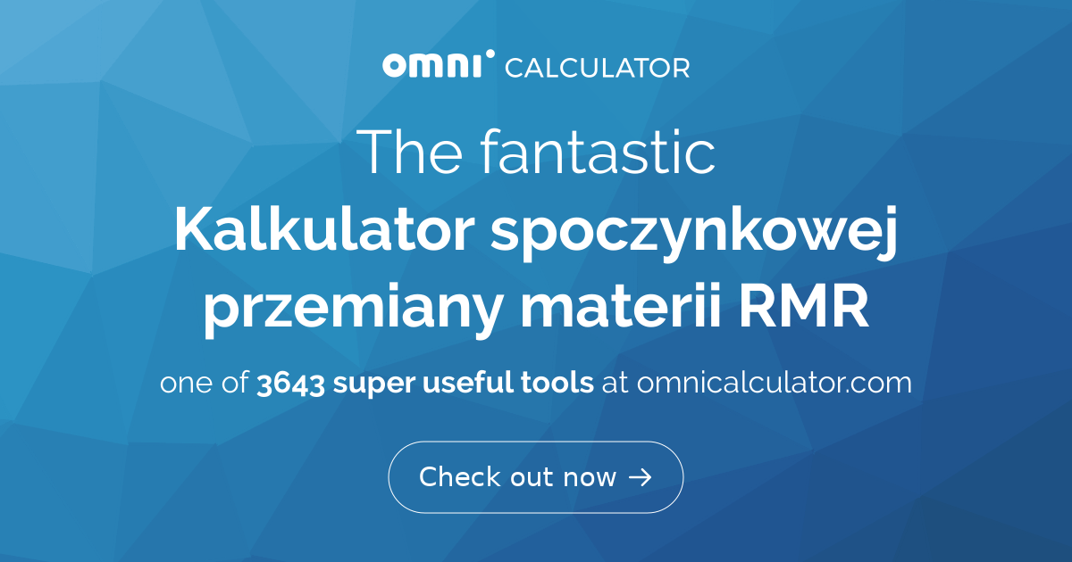 Kalkulator RMR (spoczynkowej przemiany materii)