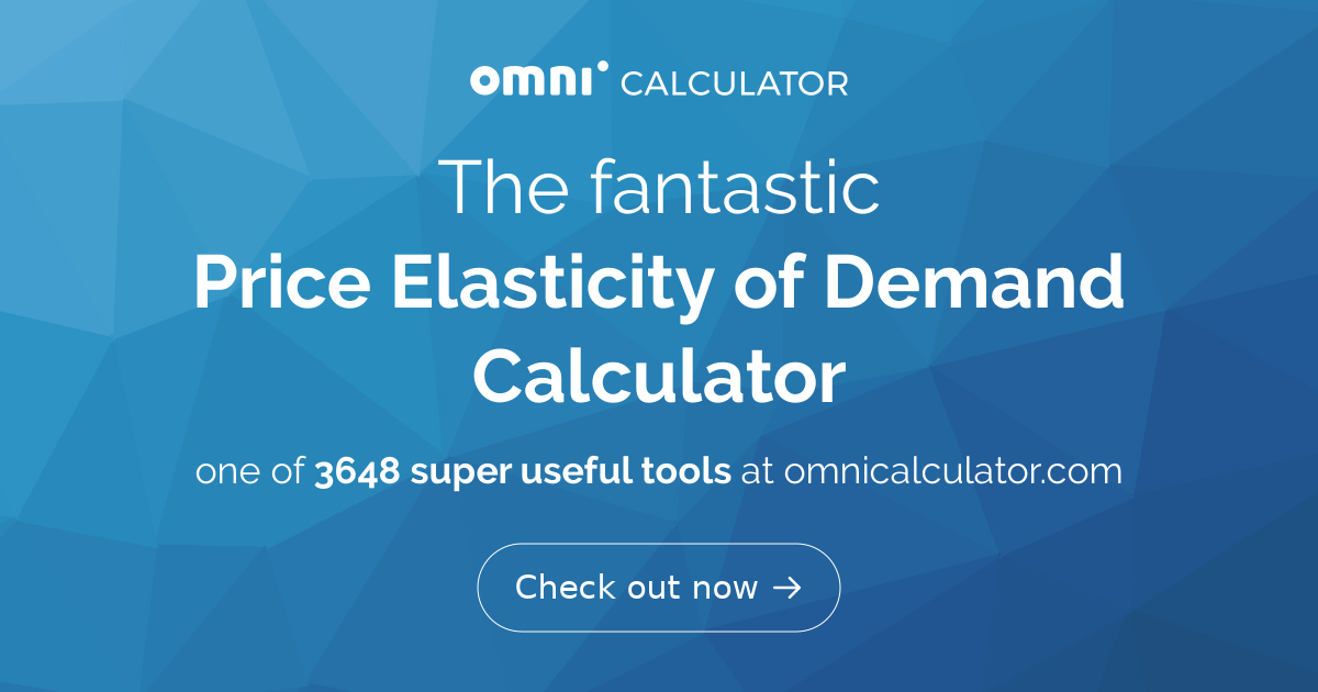 Price Elasticity of Demand Calculator