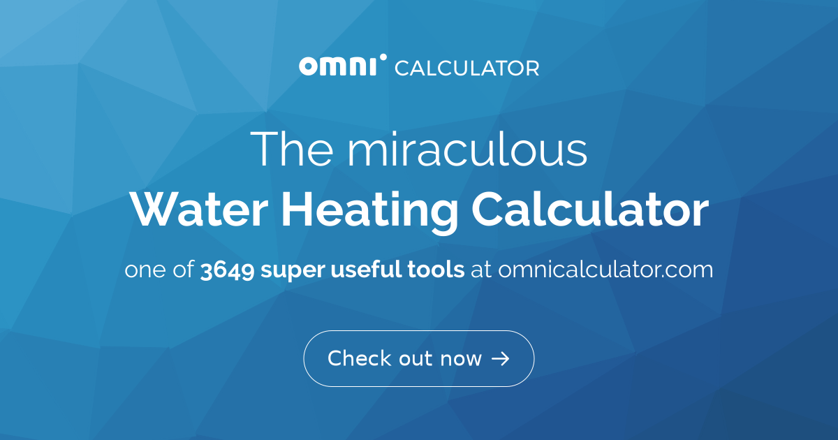 Water Heating Calculator