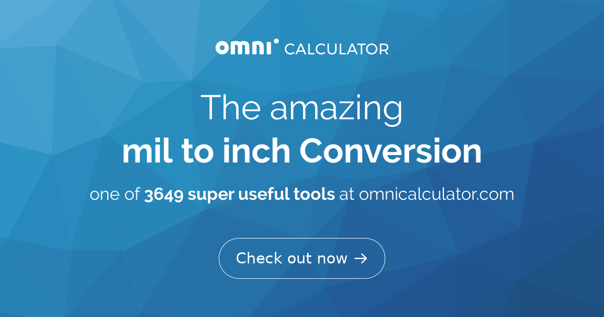 Mil to inch conversion convert mils to inches