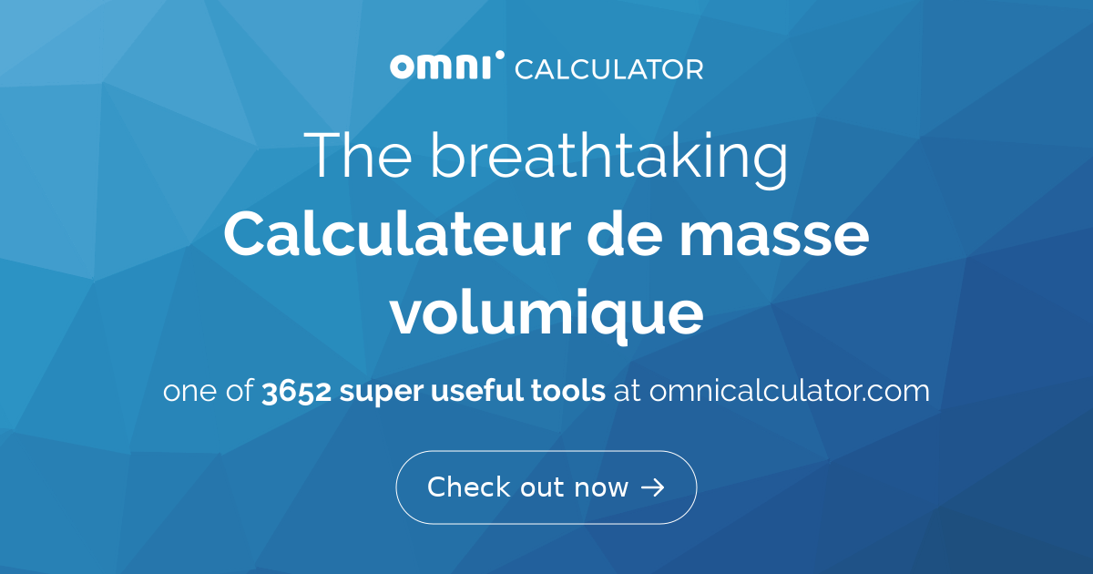 Calculateur de masse volumique